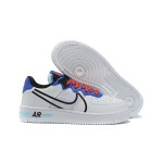 Nike Air Force 1 React "White/Blue/Red" CT1020-102 White Sneakers with Blue, Red, and Black Details