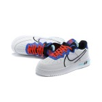 Nike Air Force 1 React "White/Blue/Red" CT1020-102 White Sneakers with Blue, Red, and Black Details