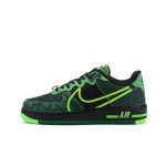 Nike Air Force 1 React "Naija" CW3918-001 Green and Black Sneakers with Neon Accents