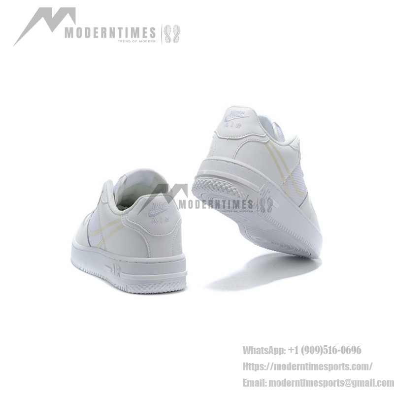 Nike Air Force 1 React "Triple White" CT1020-101 All-White Leather and Mesh Sneakers