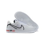 Nike Air Force 1 React "White/Black/Red" CD4366-100 White Sneakers with Black and Red Details