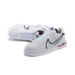 Nike Air Force 1 React "White/Black/Red" CD4366-100 White Sneakers with Black and Red Details