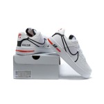 Nike Air Force 1 React "White/Black/Red" CD4366-100 White Sneakers with Black and Red Details