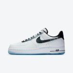 Nike Air Force 1 Low "Remix Pack" DB1997-100 - White Leather Sneakers with Black Metallic Swoosh and Icy Sole