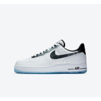 Nike Air Force 1 Low "Remix Pack" DB1997-100 - White Leather Sneakers with Black Metallic Swoosh and Icy Sole