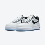 Nike Air Force 1 Low "Remix Pack" DB1997-100 - White Leather Sneakers with Black Metallic Swoosh and Icy Sole