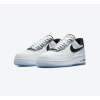 Nike Air Force 1 Low "Remix Pack" DB1997-100 - White Leather Sneakers with Black Metallic Swoosh and Icy Sole