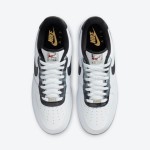 Nike Air Force 1 Low "Remix Pack" DB1997-100 - White Leather Sneakers with Black Metallic Swoosh and Icy Sole