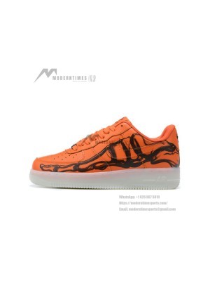 Nike Air Force 1 "Orange Skeleton" CU8067-800 Stylish Sneakers | Glow-in-the-Dark Halloween Design