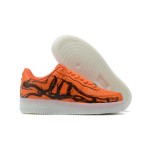 Nike Air Force 1 "Orange Skeleton" CU8067-800 Orange Sneakers with Glow-in-the-Dark Features