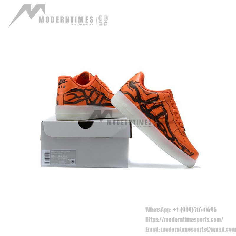 Nike Air Force 1 "Orange Skeleton" CU8067-800 Orange Sneaker mit Glow-in-the-Dark-Funktionen