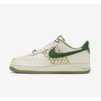 Nike Air Force 1 Low "NAI-KE" FN0369-100 - Woven Green Accents for Classic Style