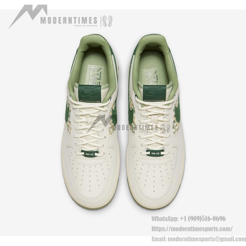 Nike Air Force 1 Low "NAI-KE" FN0369-100 - Cream and Green Woven Sneaker