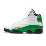 Air Jordan 13 Retro DB6537-113 "Lucky Green" Basketball Sneakers in White, Green, and Black