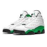 Air Jordan 13 Retro DB6537-113 "Lucky Green" Basketball Sneakers in White, Green, and Black