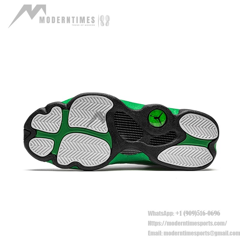 Air Jordan 13 Retro DB6537-113 "Lucky Green" Basketball Sneakers in White, Green, and Black