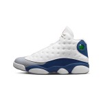 Air Jordan 13 Retro "French Blue" 414571-164 Basketball Sneakers in White, Grey, and Blue