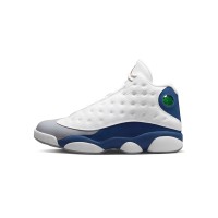 Air Jordan 13 Retro 414571-164 - "French Blue" Basketball Sneakers in White, Grey, and Blue