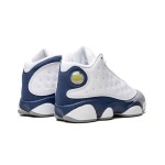 Air Jordan 13 Retro "French Blue" 414571-164 Basketball Sneakers in White, Grey, and Blue