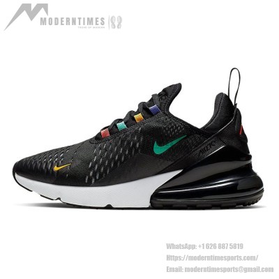  Nike Air Max 270 Black Flash Crimson AH6789-023 - Black Sneakers with Multi-Color Accents and Iconic Air Max Comfort
