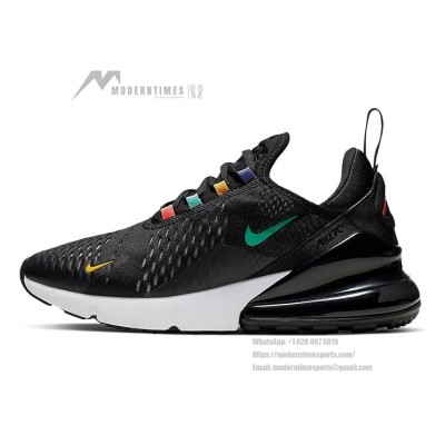  Nike Air Max 270 Black Flash Crimson AH6789-023 - Black Sneakers with Multi-Color Accents and Iconic Air Max Comfort