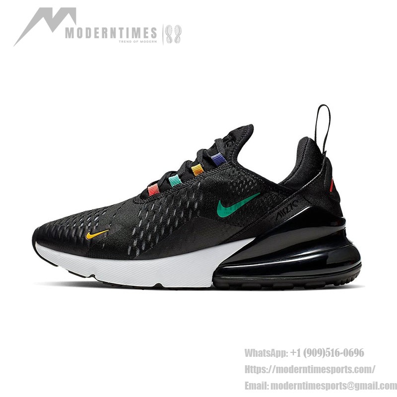 Nike Air Max 270 Black Flash Crimson Sneakers - Multi-Color Accents and Air Max Comfort