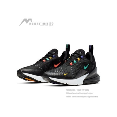  Nike Air Max 270 Black Flash Crimson AH6789-023 - Black Sneakers with Multi-Color Accents and Iconic Air Max Comfort