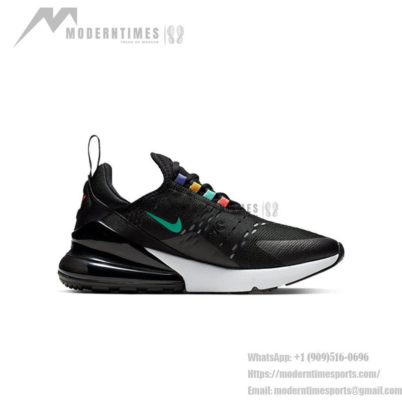 Nike Air Max 270 Black Flash Crimson Sneakers - Multi-Color Accents and Air Max Comfort