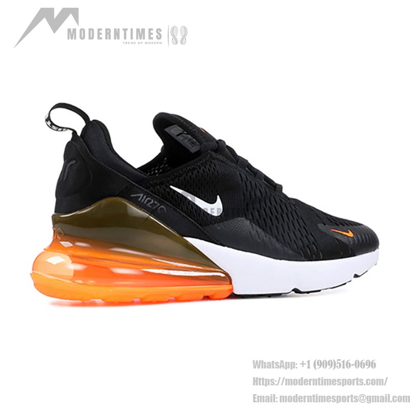 Nike Air Max 270 블랙 오렌지 스니커즈 - 강렬하고 세련된 디자인