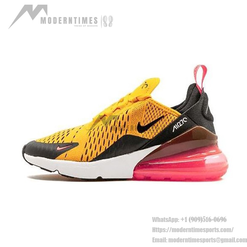 Nike Air Max 270 University Gold Sneakers - Bold Gold with Pink Air Unit