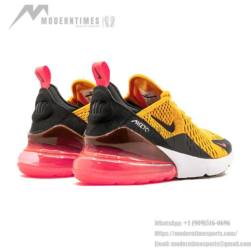 Nike Air Max 270 University Gold Sneaker - Gold mit pinker Air Max-Dämpfung