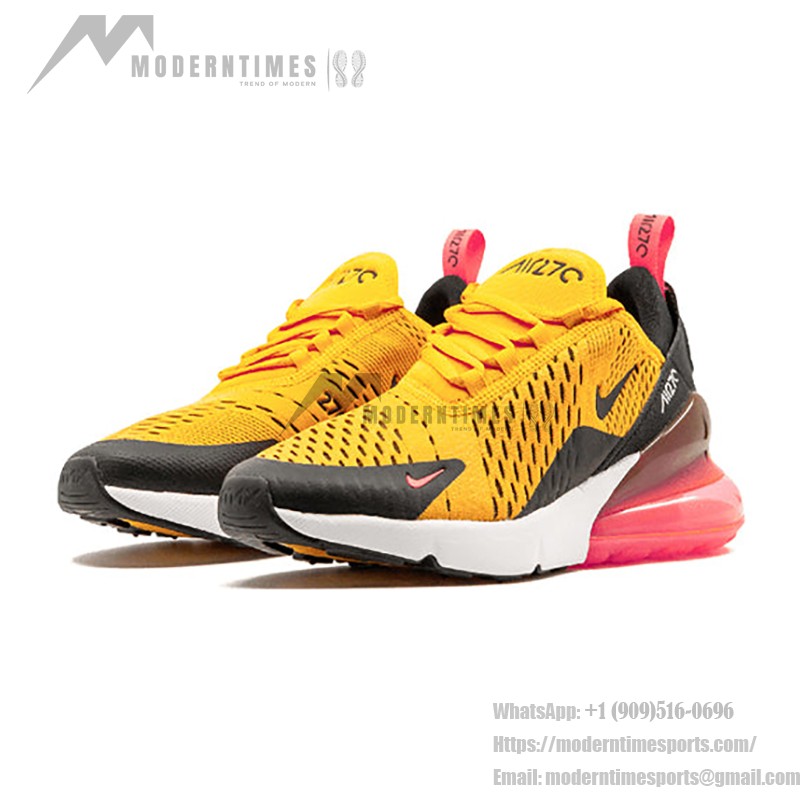 Nike Air Max 270 University Gold Sneaker - Gold mit pinker Air Max-Dämpfung