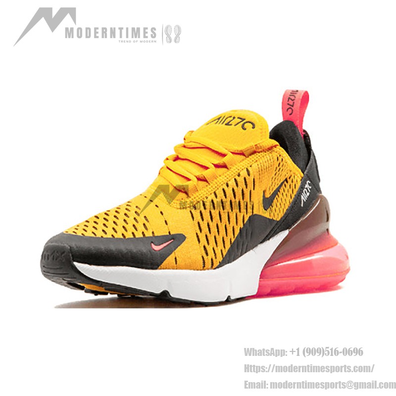 Nike Air Max 270 University Gold Sneaker - Gold mit pinker Air Max-Dämpfung