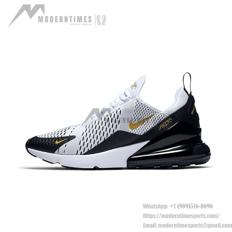 Nike Air Max 270 White Gold Sneakers - White and Gold Design with Air Max Cushioning