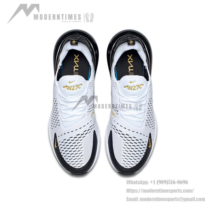 Nike Air Max 270 White Gold Sneakers - White and Gold Design with Air Max Cushioning