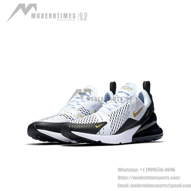 Nike Air Max 270 Weiß Gold Sneaker - Weiß und Gold mit Air Max Dämpfung