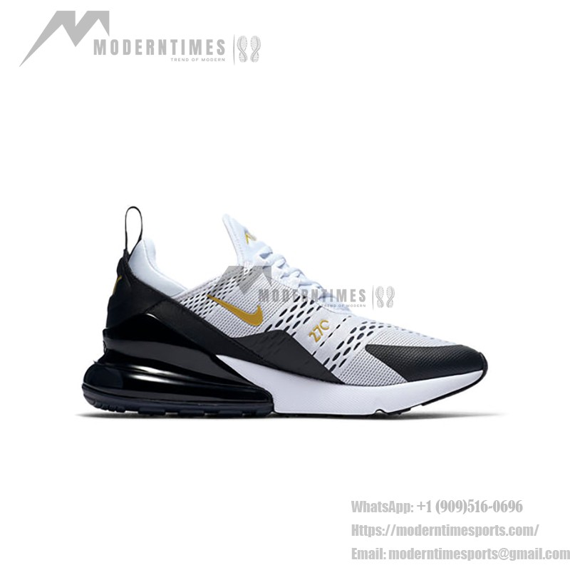 Nike Air Max 270 White Gold Sneakers - White and Gold Design with Air Max Cushioning