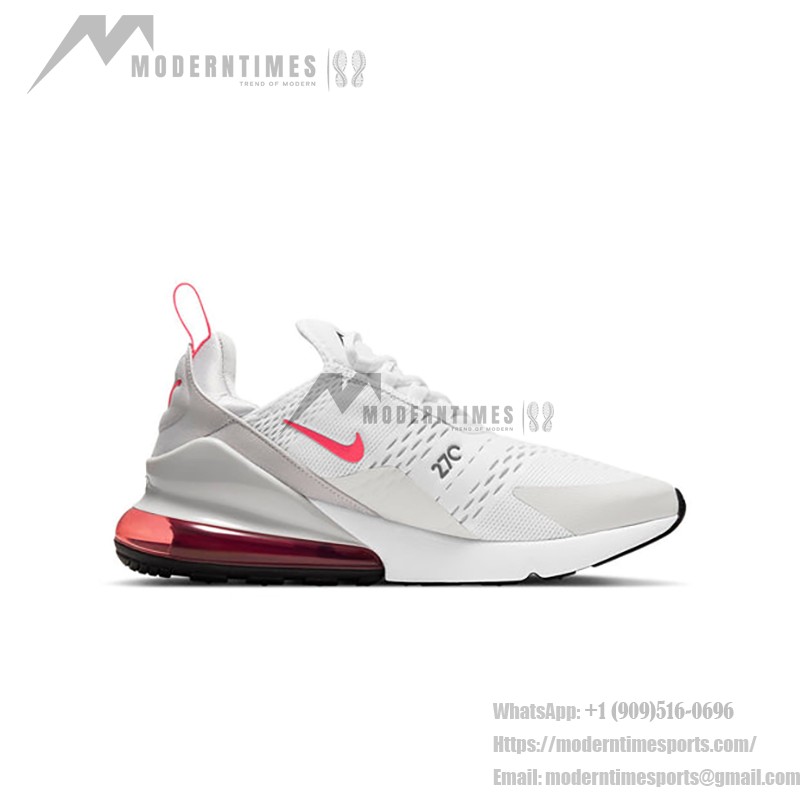 Nike Air Max 270 White Light Fusion Red Sneakers with Red Accents