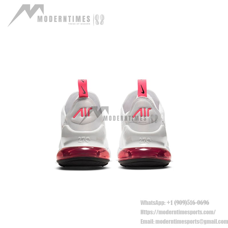 Nike Air Max 270 White Light Fusion Red Sneakers with Red Accents