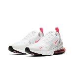 Nike Air Max 270 White Light Fusion Red Sneakers with Red Accents