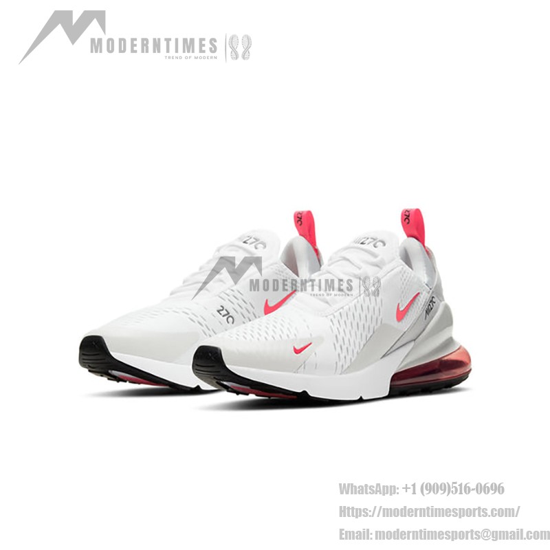 Nike Air Max 270 White Light Fusion Red Sneakers with Red Accents