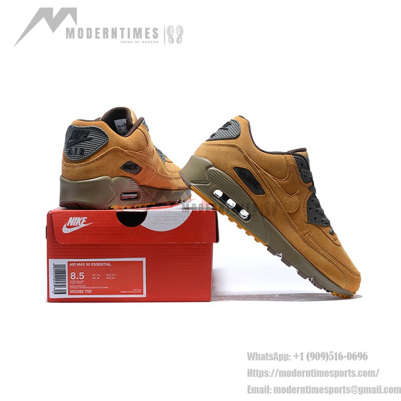 Nike Air Max 90 683282-700 - Premium Wheat Suede with Olive Accents