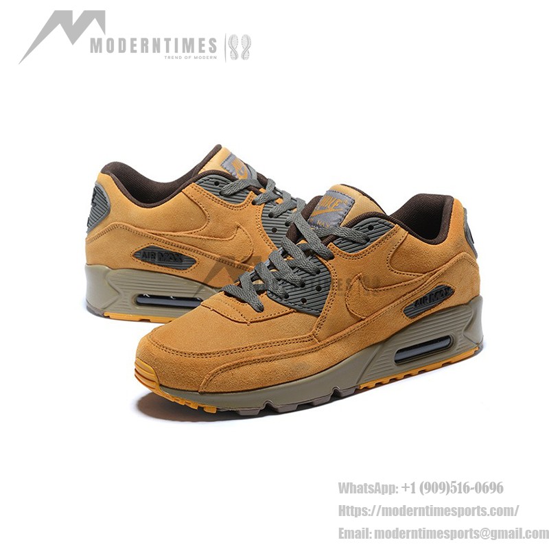 Nike Air Max 90 683282-700 - Premium Wheat Suede with Olive Accents