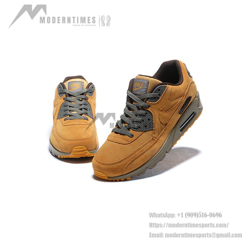 Nike Air Max 90 683282-700 - Premium Wheat Suede with Olive Accents