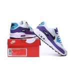 Nike Air Max 90 AJ1285-103 - White with Purple and Teal Highlights