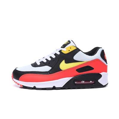 Nike Air Max 90 AJ1285-109 - White with Black, Bright Red & Yellow Accents | Bold Style & Ultimate Comfort