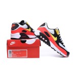 Nike Air Max 90 AJ1285-109 - White with Black, Bright Red & Yellow Accents