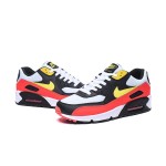 Nike Air Max 90 AJ1285-109 - White with Black, Bright Red & Yellow Accents