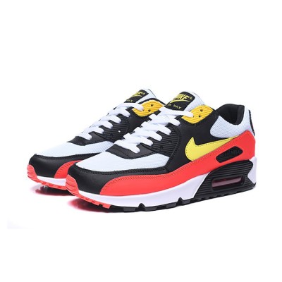 Nike Air Max 90 AJ1285-109 - White with Black, Bright Red & Yellow Accents | Bold Style & Ultimate Comfort