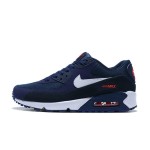 Nike Air Max 90 AJ1285-403 - Deep Navy with White Swoosh & Red Accents